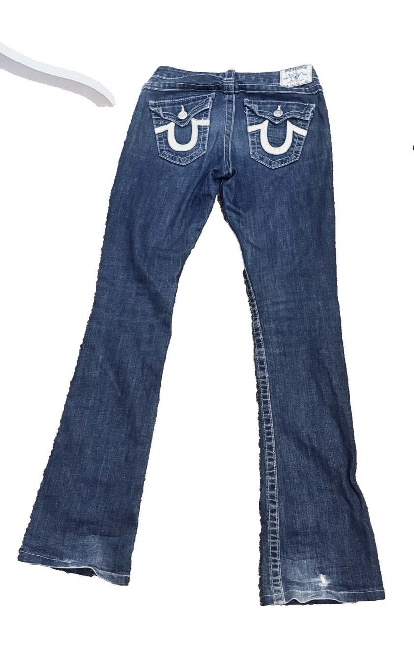 True Religion Hi Low Rise Boot Cut Stretch Womens 26 Back Flap Pocket Y2K long